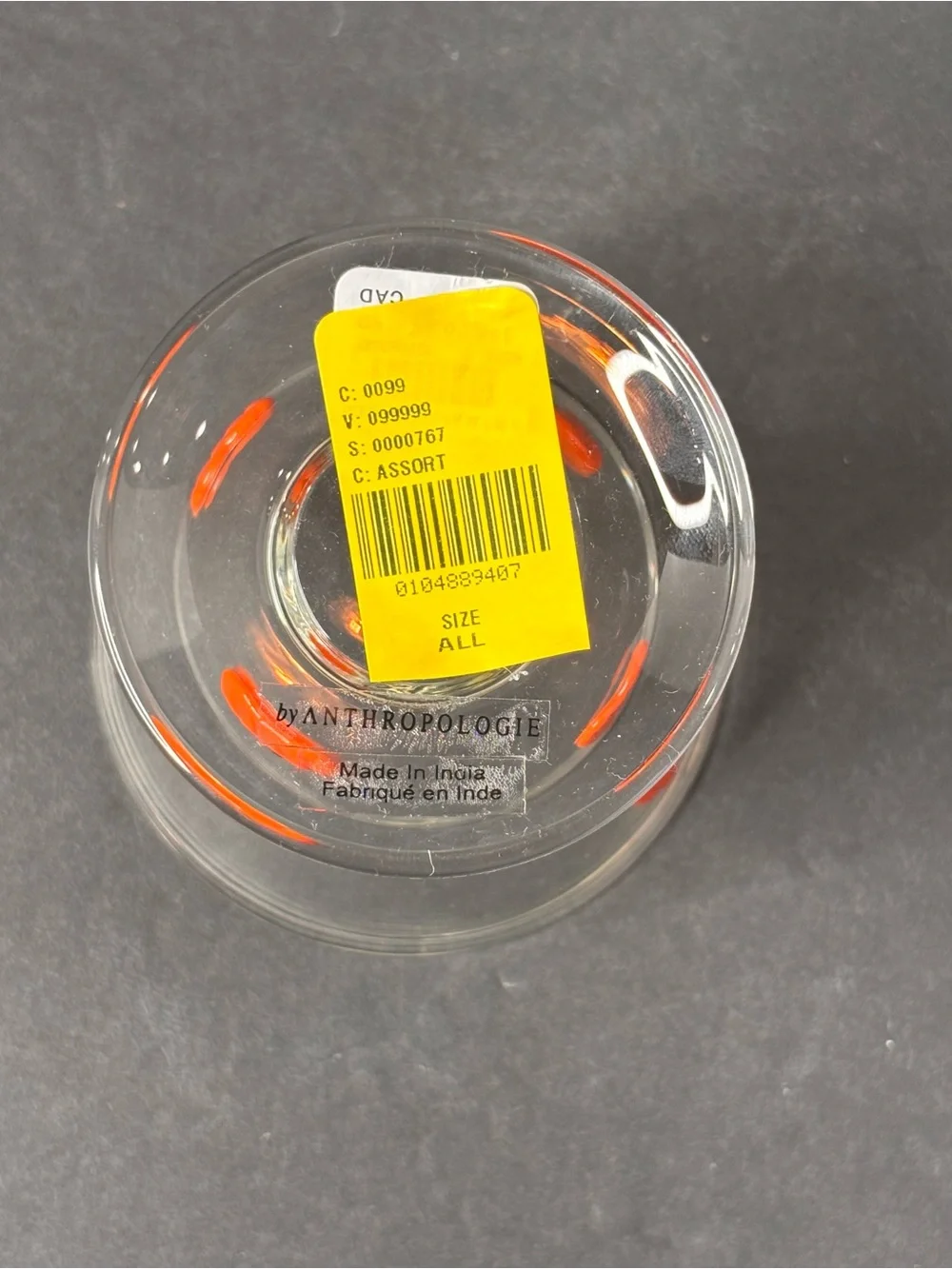 Anthropologie Halloween Icon Stemless Martini Glass Pumpkin